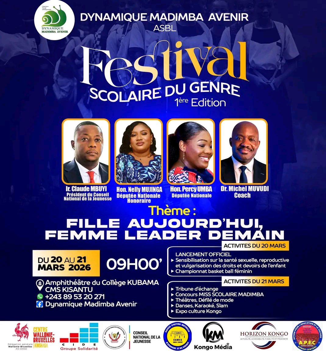 Kisantu s’apprête à vibrer au rythme de la 1ère édition du Festival Scolaire du Genre